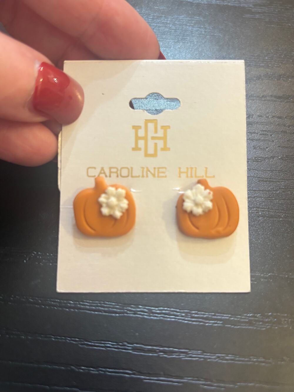 Caroline Hill Pumpkin Stud Earrings Vintage Style NWT